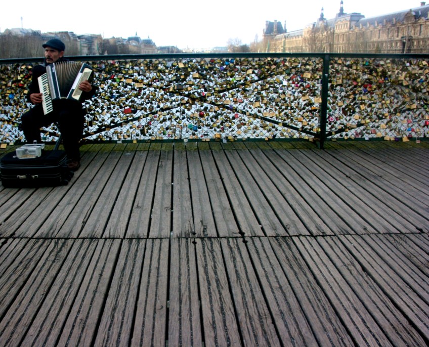 Paris Accordian Locks Bridge